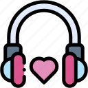 love, song, music, and, multimedia, earphone, romantic, headphone, heart