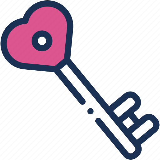 Key, heart, love, and, romance, passkey, valentines icon - Download on Iconfinder