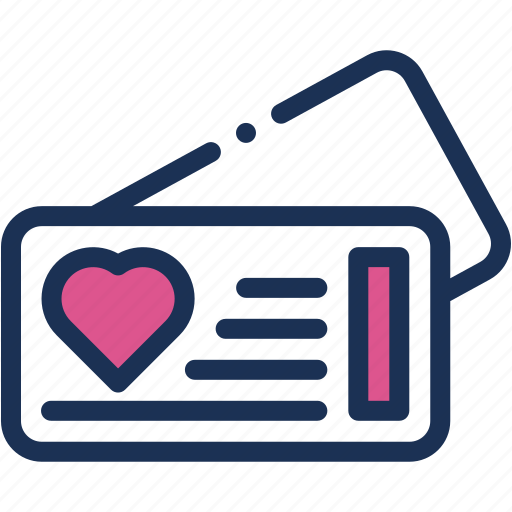 Tickets, heart, romantic, movie, entertainment, ticket icon - Download on Iconfinder