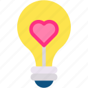 light, bulb, passion, romantic, electronics, heart