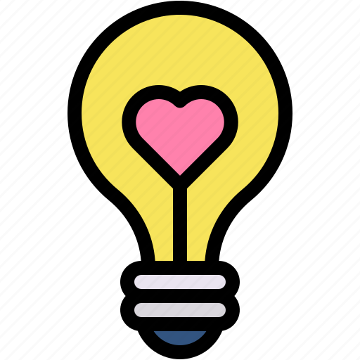 Light, bulb, passion, romantic, electronics, heart icon - Download on Iconfinder