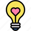 light, bulb, passion, romantic, electronics, heart 