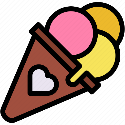 Ice, cream, food, and, restaurant, summertime, heart icon - Download on Iconfinder