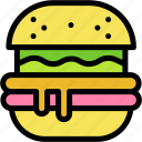 hamburger, food, and, restaurant, junk, burger, sandwich
