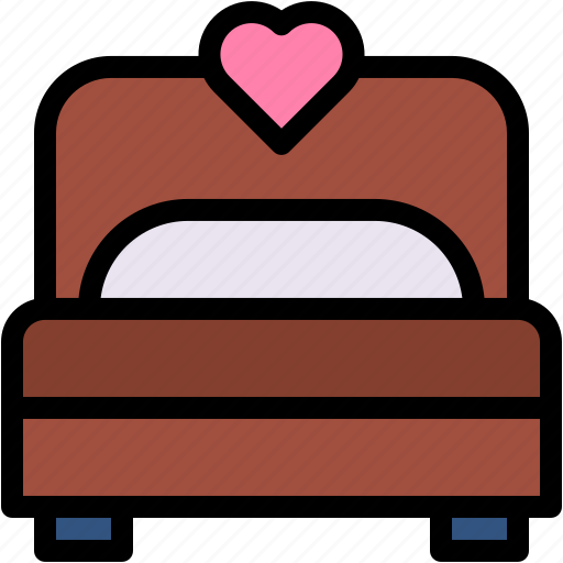 Bed, love, and, romance, valentine, bedroom, romantic icon - Download on Iconfinder