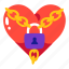 chain, love, lock, padlock, hearth 