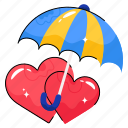 walk, umbrella, love, happy