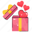 heart, decoration, box, love, gift, open 