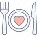 date, dinner, love, heart