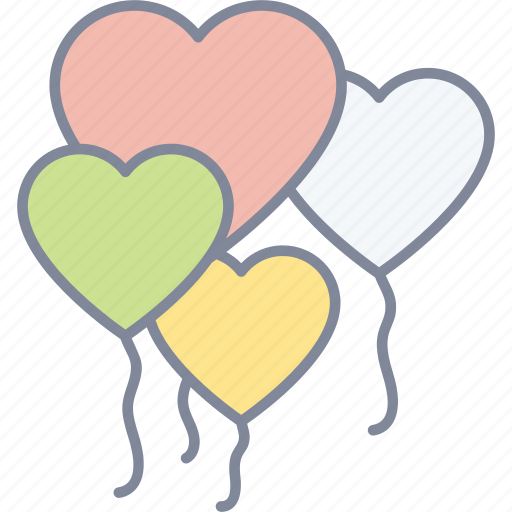 Heart, balloons, decoration, celebration icon - Download on Iconfinder