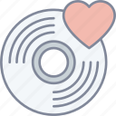 music, disc, heart, love