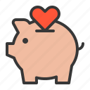 dating, heart, love, piggy, piggy bank