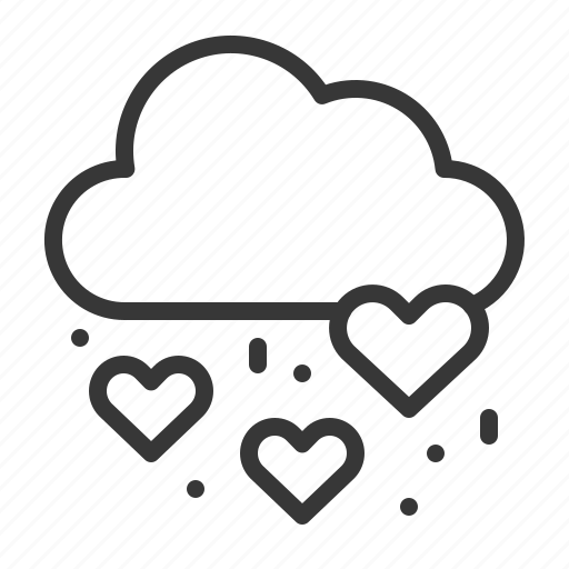 Cloud, heart, heart rain, rain, valentine icon - Download on Iconfinder