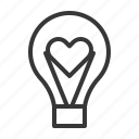heart, idea, light bulb, love, valentine