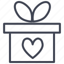 gift, box, heart, love, present, valentine