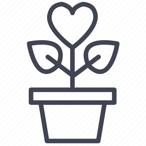 Growing, love, heart, plant, romantic, valentine icon - Download on Iconfinder