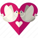 birds, doves, heart, love, marriage, valentine