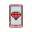 diamond, love, romantic, smartphone 