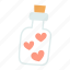 heart, bottle, love, valentine, romantic 