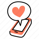 message, love, heart, text, smartphone