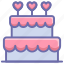 cake, celebrate, heart, love, valentine, wedding cake 
