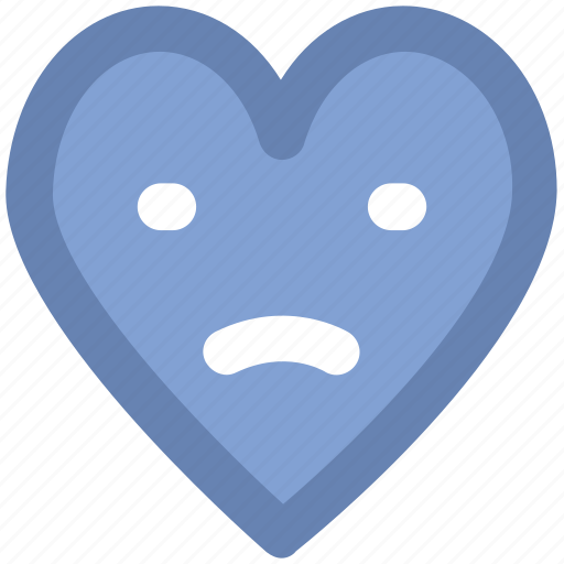 Cartoon, emotions, heart face, sad, sad heart, sadness, unhappy heart icon - Download on Iconfinder