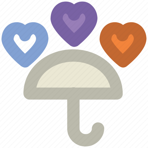 Happiness, honeymoon, love, rain hearts, umbrella, valentine day, wedding day icon - Download on Iconfinder