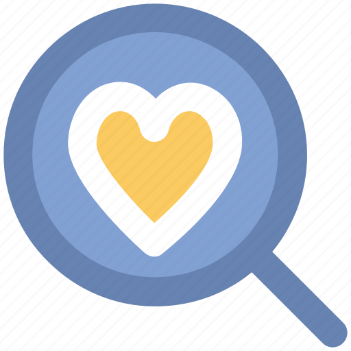 Dating, heart, heart search, love symbol, magnifier, marriage proposal find partner icon - Download on Iconfinder