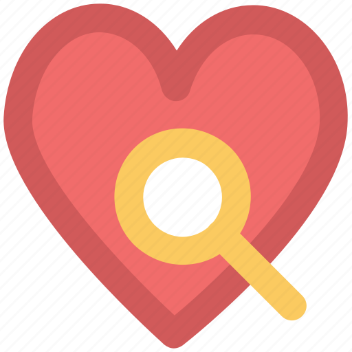 Dating, heart, heart search, love symbol, magnifier, marriage proposal find partner icon - Download on Iconfinder