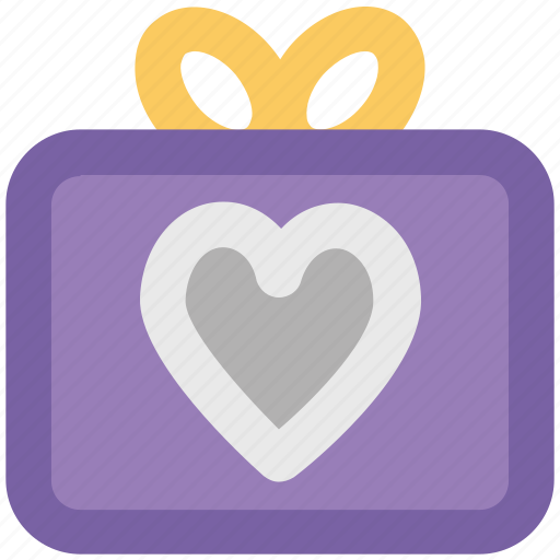 Celebrations, gift, gift box, heart sign, party, present, ribbon tie icon - Download on Iconfinder