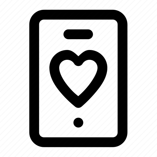Heart, love, smartphone, valentine, mobile, romance, iphone icon - Download on Iconfinder
