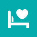 bed, bedroom, furniture, heart, love, matrimonial
