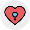 heart, hole, keyhole, lock, love, romance, valentine