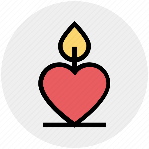 Burning candle, candle, candle light, heart, heart candle, love candle, love sign icon - Download on Iconfinder