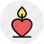 burning candle, candle, candle light, heart, heart candle, love candle, love sign 
