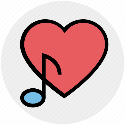 Heart, love, music note, musical, note, romantic music, romantic song icon - Download on Iconfinder