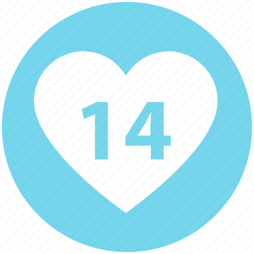 14 february, 14 years relation, date, day, heart, love, valentine day icon - Download on Iconfinder
