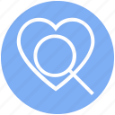 find, heart, love, magnifier, search, searching love, valentines