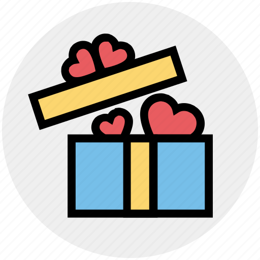 Gift, gift box, heart, love, open gift, present, wedding gift icon - Download on Iconfinder