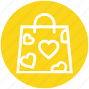 hand bag, heart, love, shopper bag, shopping bag, valentine gift, valentine shopping