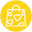 hand bag, heart, love, shopper bag, shopping bag, valentine gift, valentine shopping 