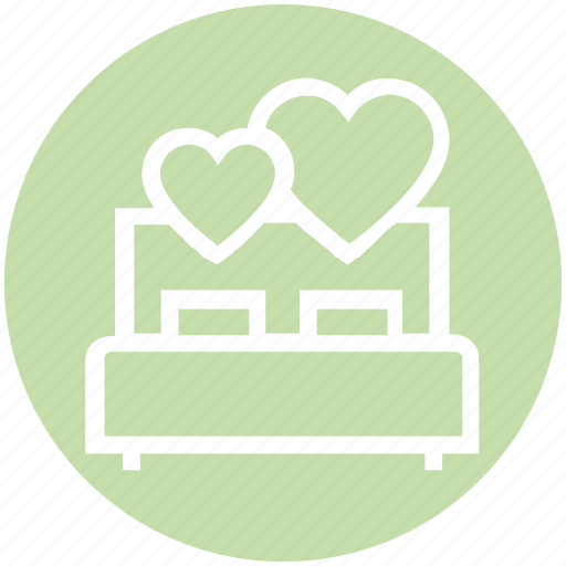 Bed, bedroom, heart, honeymoon, love, romance, valentine icon - Download on Iconfinder