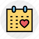 calendar, date, day, heart, love, schedule, valentine day