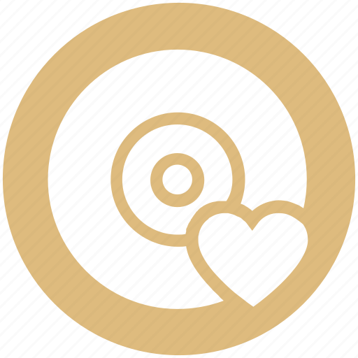 Cd, disk, dvd, heart, love, romantic music, romantic songs icon - Download on Iconfinder
