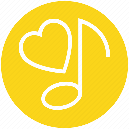 Heart, love, music note, musical, quaver, romantic music, romantic song icon - Download on Iconfinder