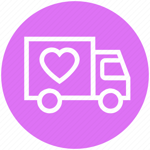 Delivery, gift, heart, shipping, transport, truck, valentine icon - Download on Iconfinder