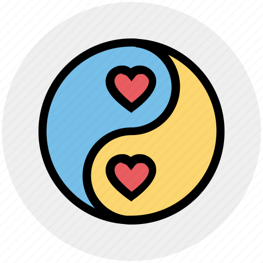 Family, harmony, heart, love, yang, yin, yin and yang icon - Download on Iconfinder