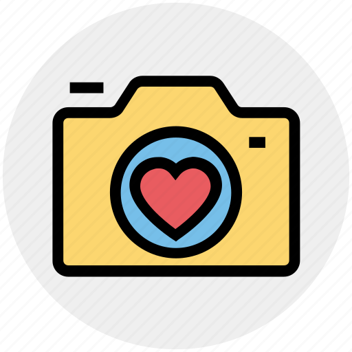 Device, heart, photo, photo camera, photo shoot, photography, romantic icon - Download on Iconfinder