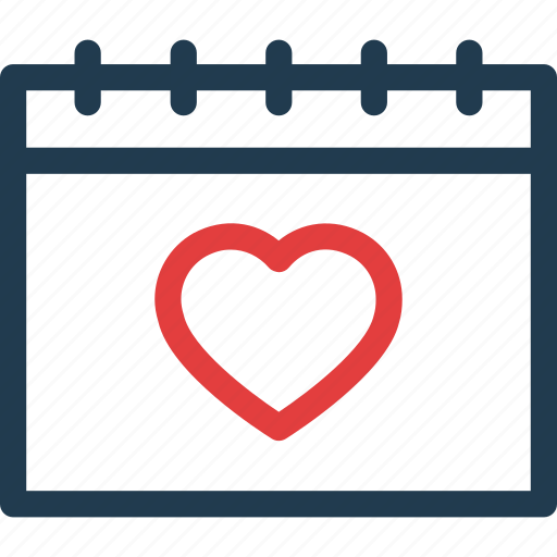 Calendar, day, heart, love, valentine, valentines icon - Download on Iconfinder