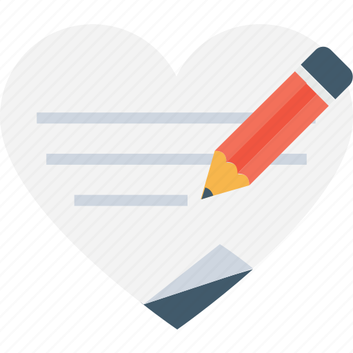 Edit, heart, loving, pencil, writing icon - Download on Iconfinder